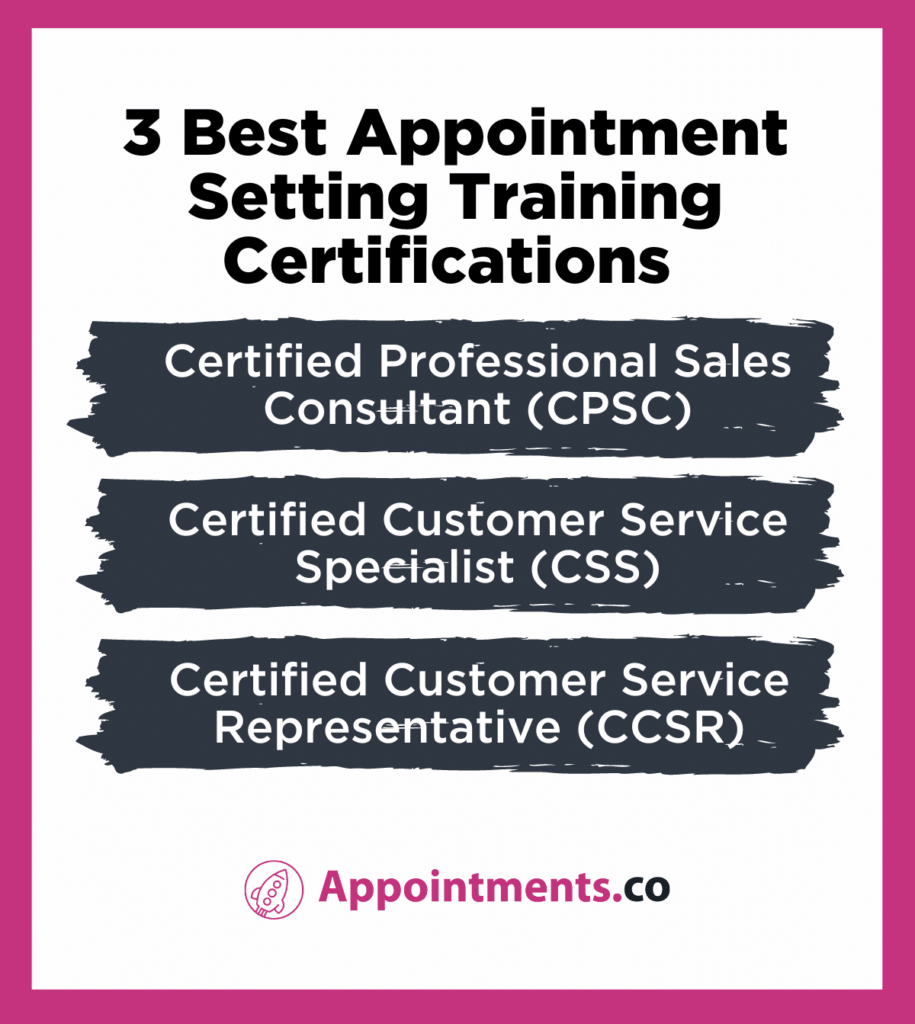 Appointment Setting Training and Certifications